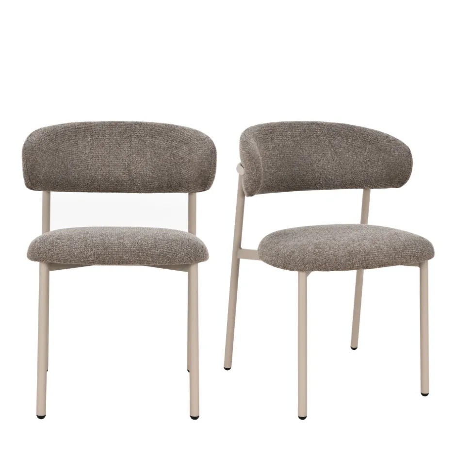 Best Drawer ARIA Lot de 2 chaises en tissu pieds beiges