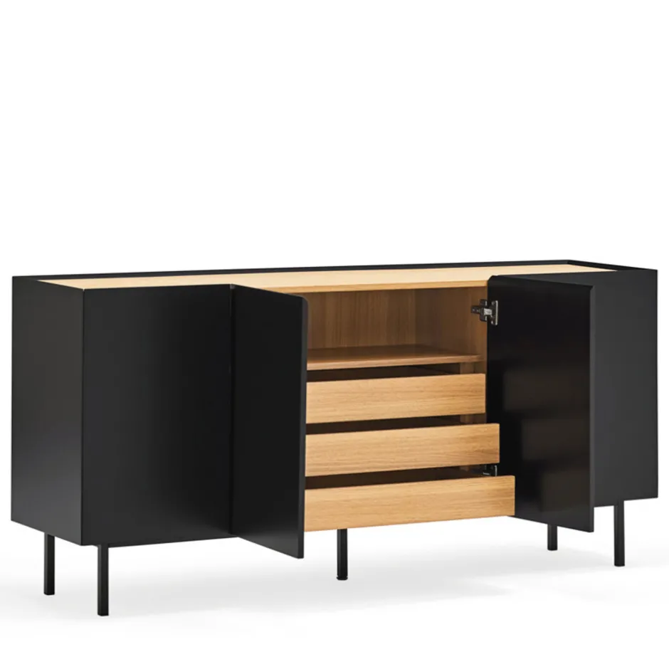 Best Teulat ARISTA Buffet en bois 4 portes 3 tiroirs L165cm