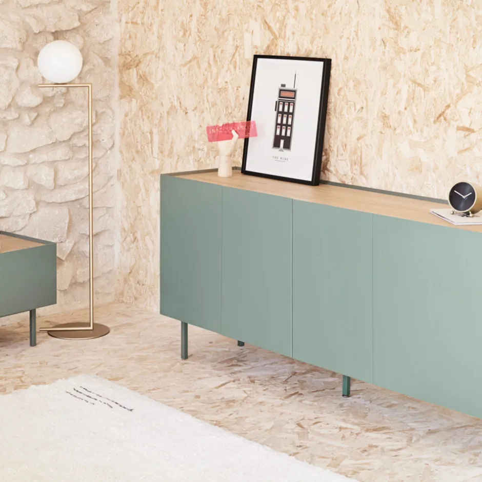 Best Teulat ARISTA Buffet en bois 4 portes 3 tiroirs L165cm