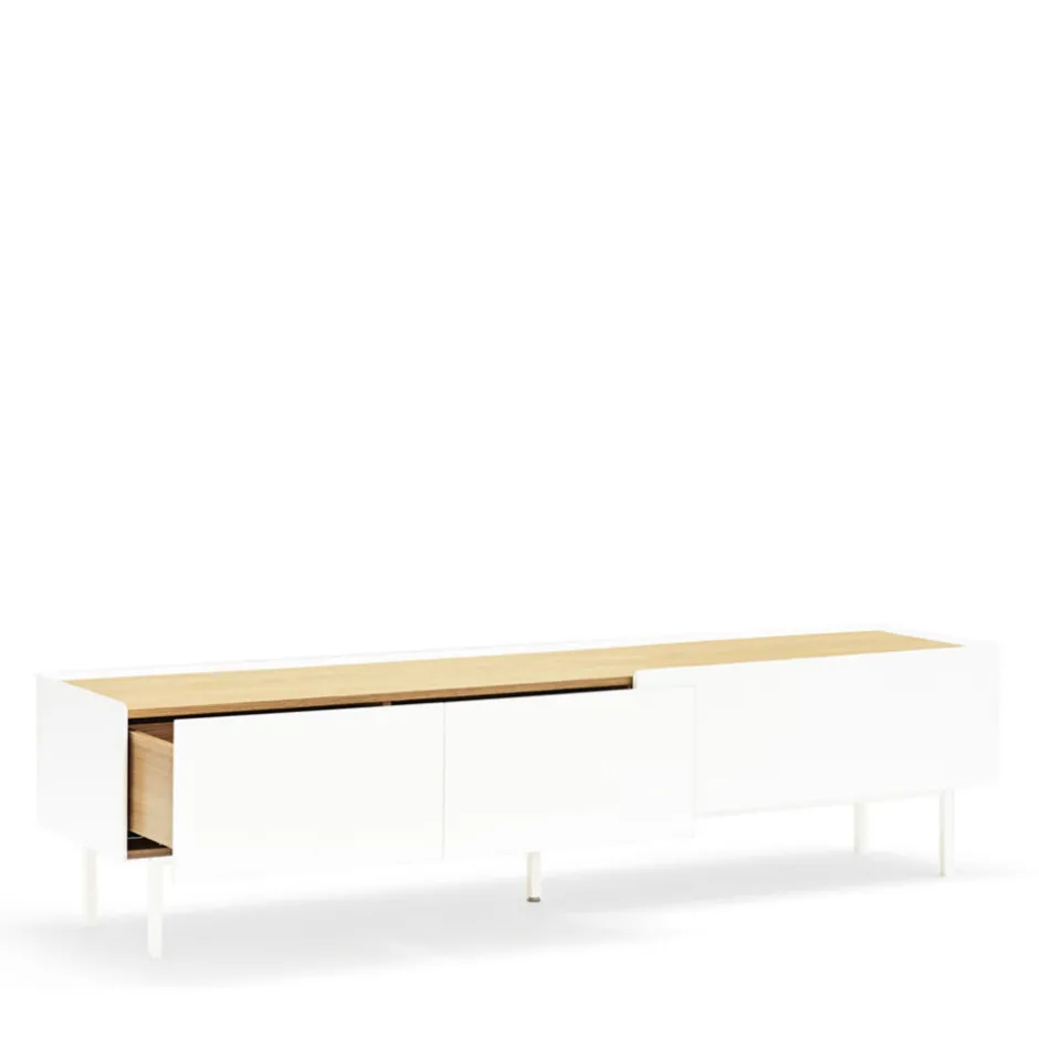 Outlet Teulat ARISTA Meuble TV en bois 1 porte 2 tiroirs L180cm