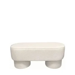 Online Drawer ARLO Banc arrondie en tissu bouclette L92cm