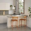 New No name ARNO Lot de 2 chaises de bar en tissu et métal H66cm