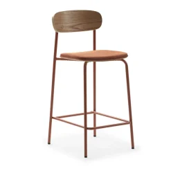 New No name ARNO Lot de 2 chaises de bar en tissu et métal H66cm