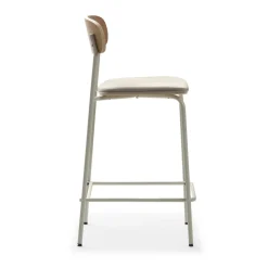 Discount No name ARNO Lot de 2 chaises de bar en tissu et métal H66cm