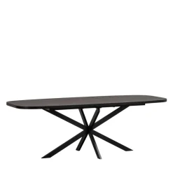 Online Woood ARROS Table à manger extensible ovale 8 à 10 personnes en bois et métal