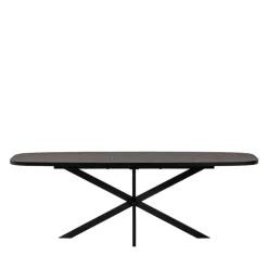 Online Woood ARROS Table à manger extensible ovale 8 à 10 personnes en bois et métal