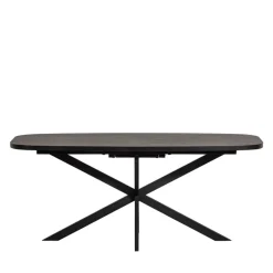 Online Woood ARROS Table à manger extensible ovale 8 à 10 personnes en bois et métal