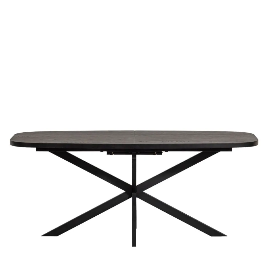 Online Woood ARROS Table à manger extensible ovale 8 à 10 personnes en bois et métal