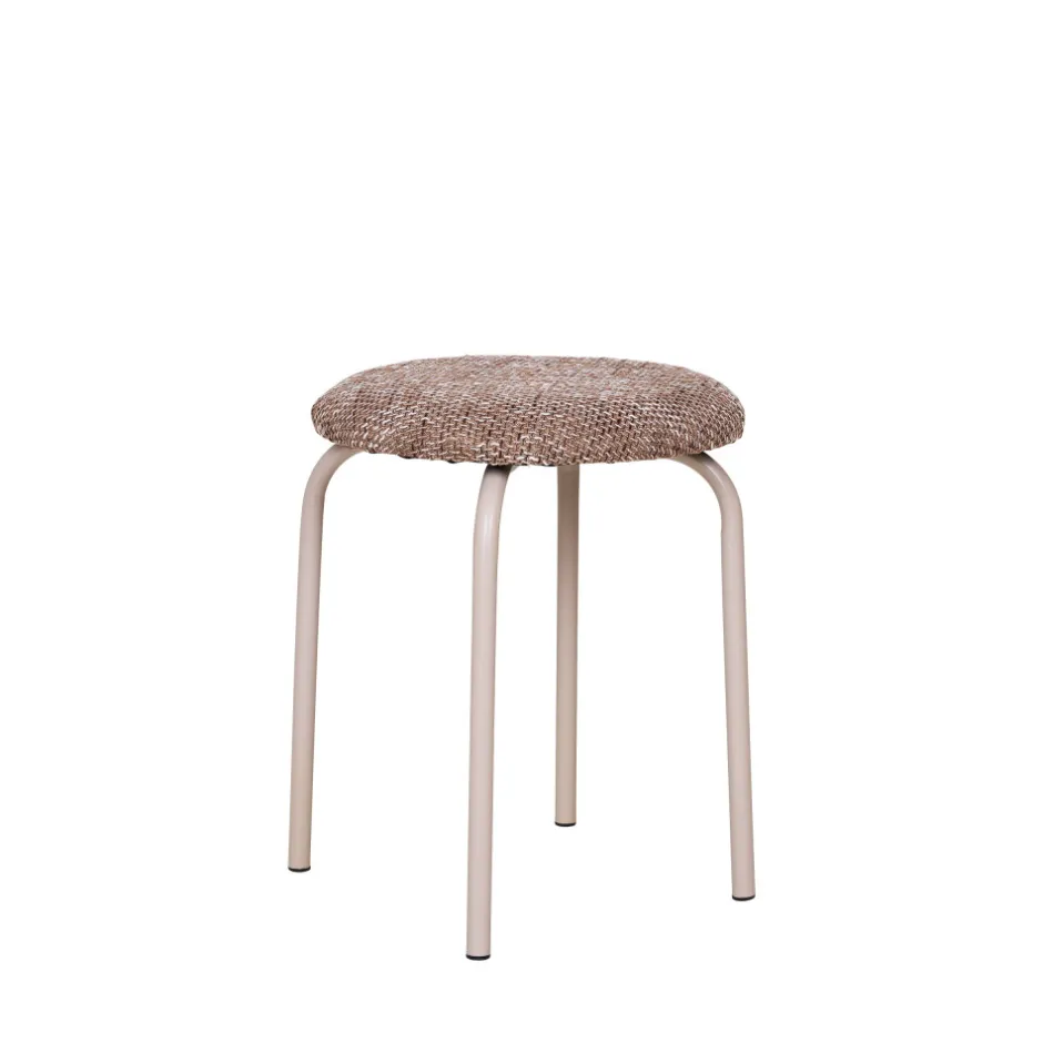 New House Nordic ASMARA Tabouret en tissu et métal H43cm