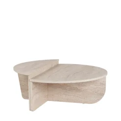 New Drawer ASYA Lot de 2 tables basses effet travertin
