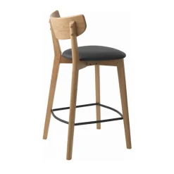 New No name AUDE Lot de 2 chaises de bar en bois et simili H67cm