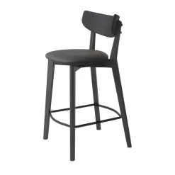 New No name AUDE Lot de 2 chaises de bar en bois et simili H67cm