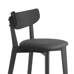 New No name AUDE Lot de 2 chaises de bar en bois et simili H67cm