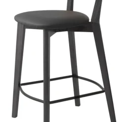 New No name AUDE Lot de 2 chaises de bar en bois et simili H67cm