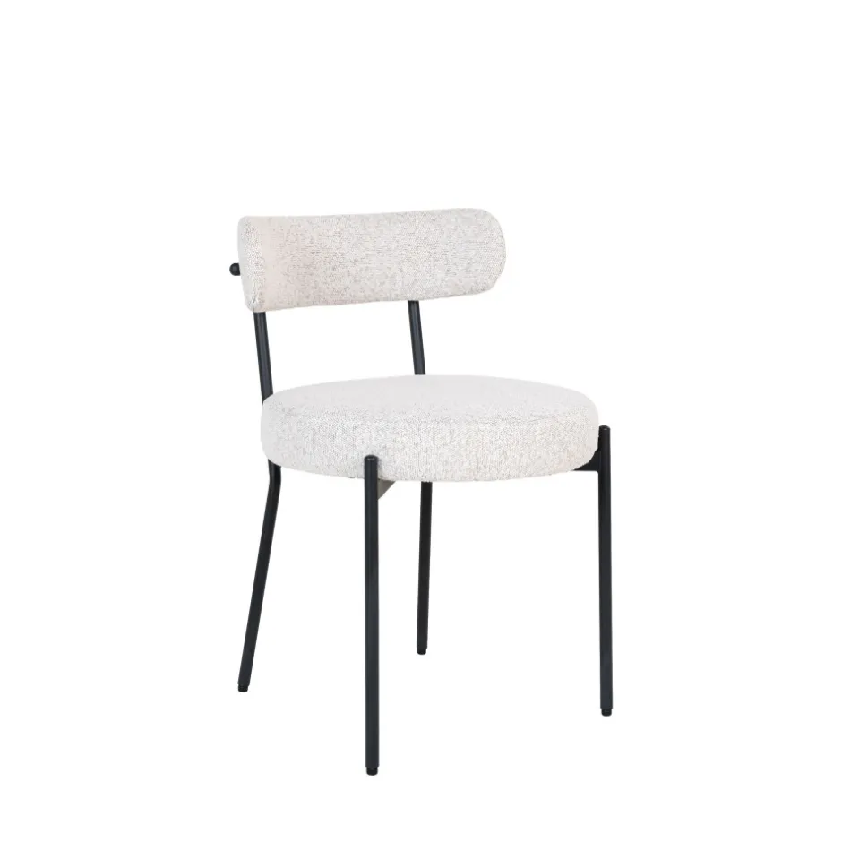 Clearance House Nordic BADALONA Lot de 2 chaises en tissu bouclette et métal