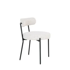 Clearance House Nordic BADALONA Lot de 2 chaises en tissu bouclette et métal
