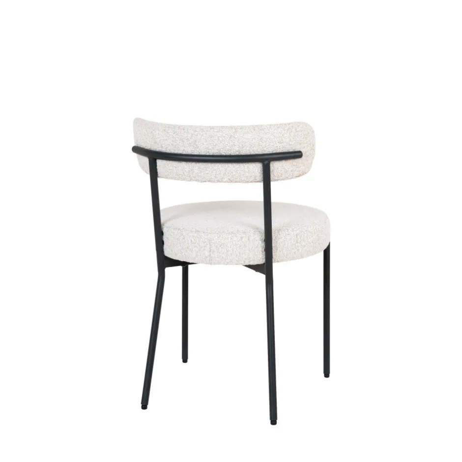 Clearance House Nordic BADALONA Lot de 2 chaises en tissu bouclette et métal