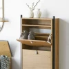 Outlet House Nordic BARCO Meuble à chaussures 2 portes en bois et métal L62cm
