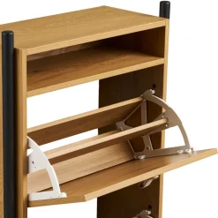 Outlet House Nordic BARCO Meuble à chaussures 2 portes en bois et métal L62cm