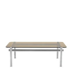 Best Drawer BARLOW Table basse en verre pieds chrome
