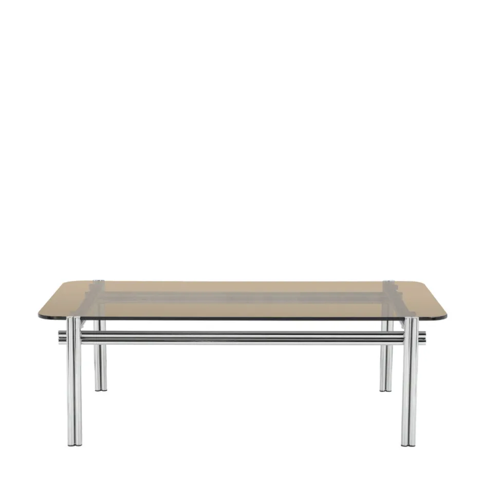 Best Drawer BARLOW Table basse en verre pieds chrome