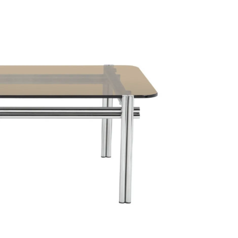Best Drawer BARLOW Table basse en verre pieds chrome
