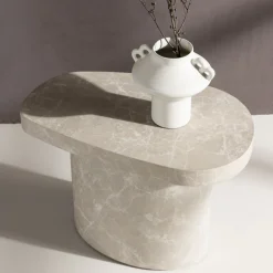 Discount Venture Home BASTAD Table d'appoint organique en effet marbre 50x30cm