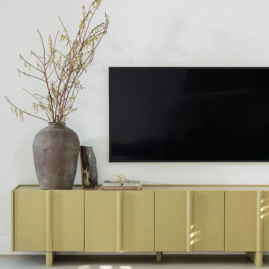 Online Woood BASU Meuble TV 4 portes en bois L200cm