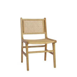 Clearance Drawer BASUKI Lot de 2 chaises en teck et cannage