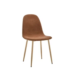 Outlet Drawer BELLA Lot de 2 chaises en tissu piètement effet bois