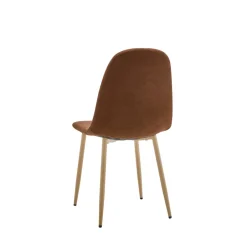 Outlet Drawer BELLA Lot de 2 chaises en tissu piètement effet bois