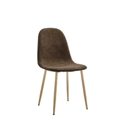 Outlet Drawer BELLA Lot de 2 chaises en tissu piètement effet bois