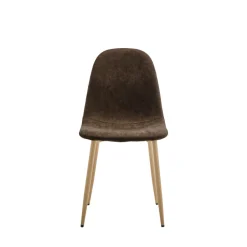 Outlet Drawer BELLA Lot de 2 chaises en tissu piètement effet bois