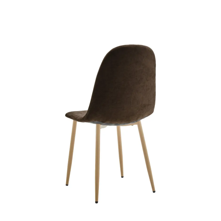 Outlet Drawer BELLA Lot de 2 chaises en tissu piètement effet bois