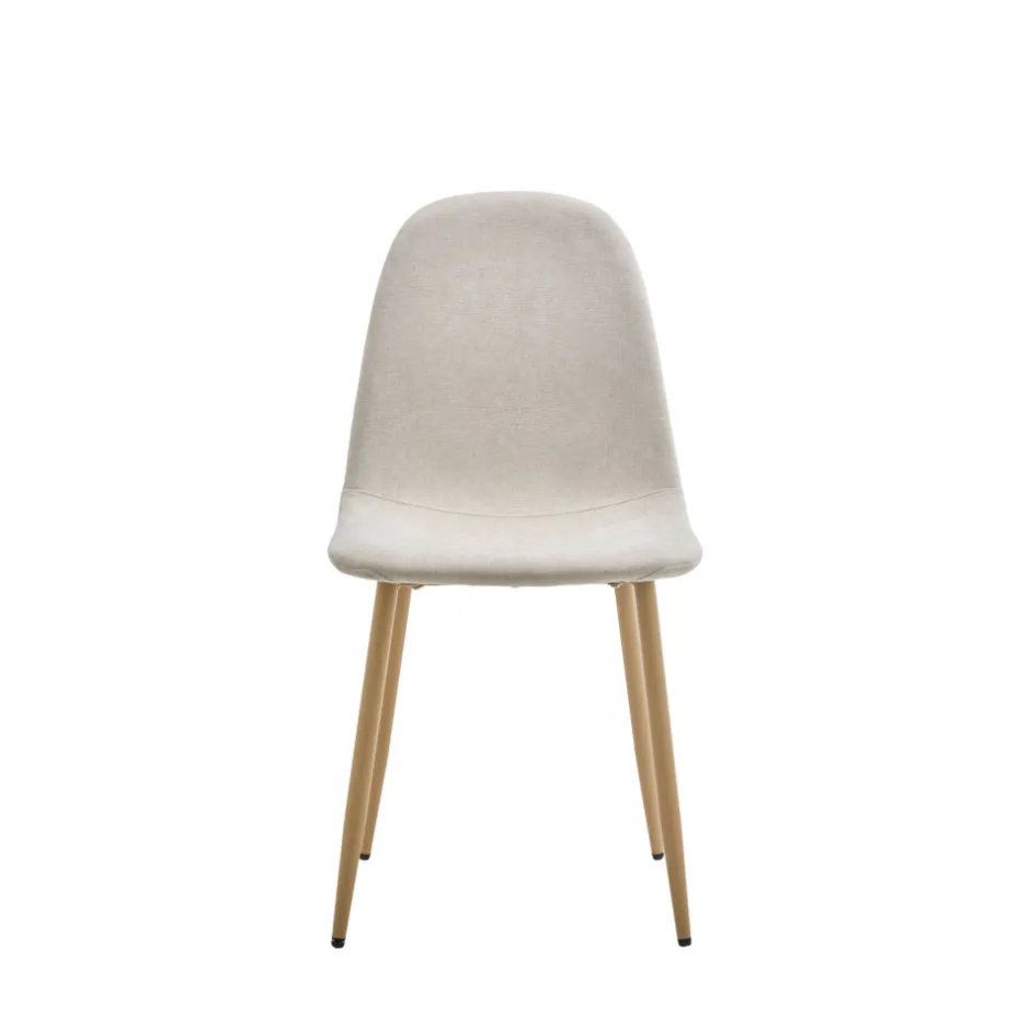 Outlet Drawer BELLA Lot de 2 chaises en tissu piètement effet bois