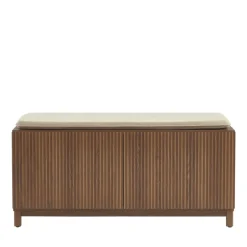 No name BELLY Banc d'entrée avec rangement à chaussures en bois L112cm