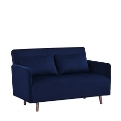 Clearance Drawer BELUSHI Canapé convertible 2 places en velours côtelé pieds bois foncé
