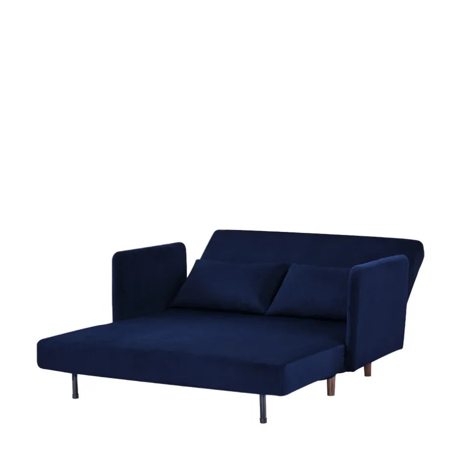 Clearance Drawer BELUSHI Canapé convertible 2 places en velours côtelé pieds bois foncé