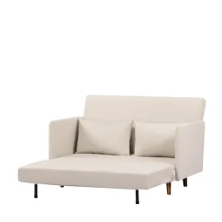 Clearance Drawer BELUSHI Canapé convertible 2 places en velours côtelé pieds bois foncé