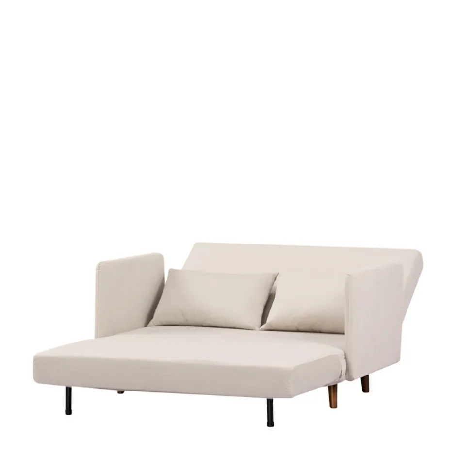 Clearance Drawer BELUSHI Canapé convertible 2 places en velours côtelé pieds bois foncé