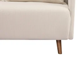 Clearance Drawer BELUSHI Canapé convertible 2 places en velours côtelé pieds bois foncé