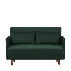 Clearance Drawer BELUSHI Canapé convertible 2 places en velours côtelé pieds bois foncé