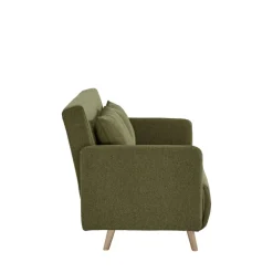Best Drawer BELUSHI Canapé convertible 2 places en tissu pieds bois clair