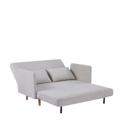 Best Drawer BELUSHI Canapé convertible 2 places en tissu pieds bois clair