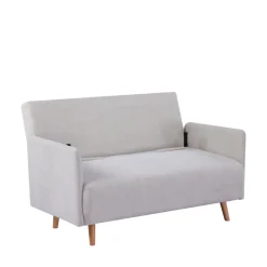 Best Drawer BELUSHI Canapé convertible 2 places en tissu pieds bois clair