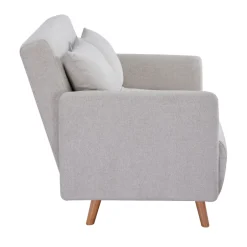 Best Drawer BELUSHI Canapé convertible 2 places en tissu pieds bois clair