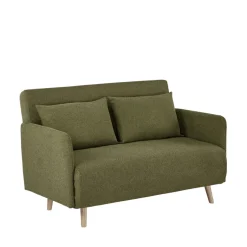 Best Drawer BELUSHI Canapé convertible 2 places en tissu pieds bois clair