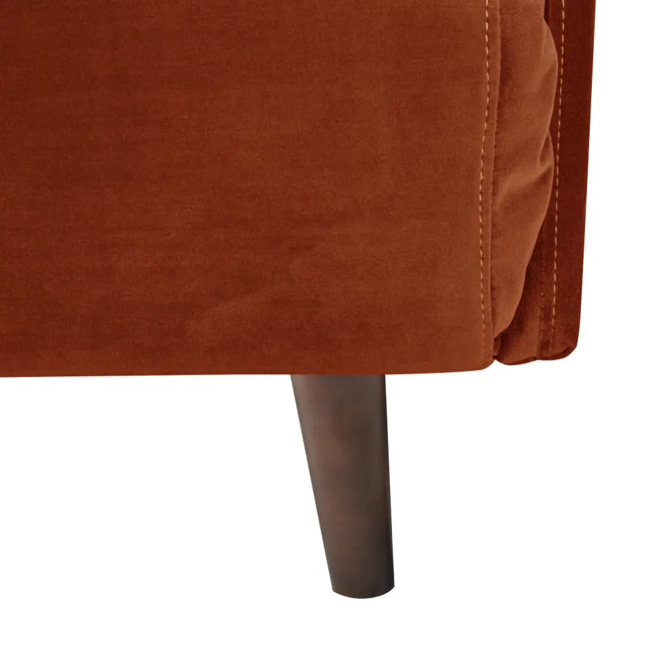 Outlet Drawer BELUSHI Canapé convertible 2 places en velours pieds bois foncé