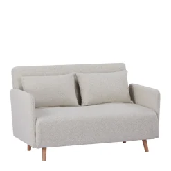 Online Drawer BELUSHI Canapé convertible 2 places en tissu bouclette pieds bois clair
