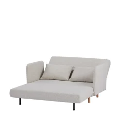 Online Drawer BELUSHI Canapé convertible 2 places en tissu bouclette pieds bois clair